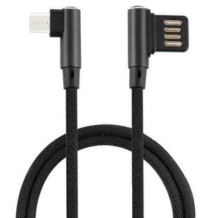 2A USB Elbow to Micro USB Elbow Braided Data Cable, Cable Length: 1m (Black)