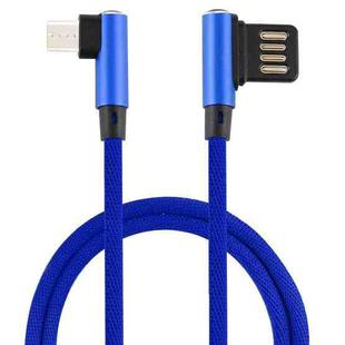 2A USB Elbow to Micro USB Elbow Braided Data Cable, Cable Length: 1m (Blue)