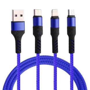 Micro USB / 8 Pin / Type-C to USB High Speed Weave Charging Cable(Blue)