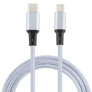 2A USB to USB-C / Type-C Braided Data Cable, Cable Length: 1m (Silver)