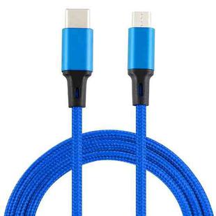 2A USB to Micro USB Braided Data Cable, Cable Length: 1m (Blue)
