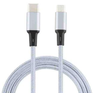 2A USB to Micro USB Braided Data Cable, Cable Length: 1m (Silver)
