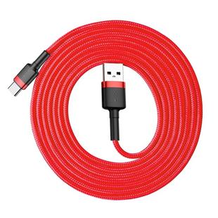 Baseus 2m 2A Max USB to USB-C / Type-C Data Sync Charge Cable(Red+Red)