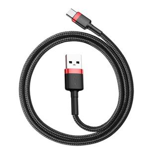 Baseus Kevlar 50cm 3A Max USB to USB-C / Type-C Data Sync Charge Cable(Red+Black)