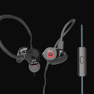 KZ ZS3 1.2m 3.5mm Jack Hanging Ear Sports Design In-Ear Style Wire Control Earphone(Black)