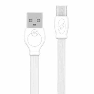 WK WDC-023m 2.4A Micro USB Fast Charging Data Cable, Length: 1m(White)