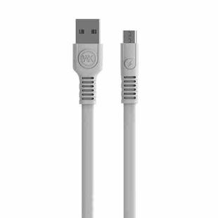 WK WDC-066m 2.1A Micro USB Flushing Charging Data Cable, Length: 1m(White)
