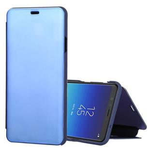 Mirror Clear View Horizontal Flip PU Leather Case for Galaxy A9 Star , with Holder(Blue)