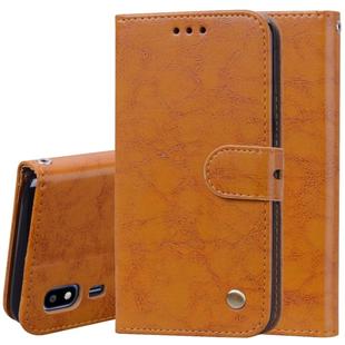 Business Style Oil Wax Texture Horizontal Flip Leather Case for Galaxy A2 Core, with Holder & Card Slots & Wallet (Brown)