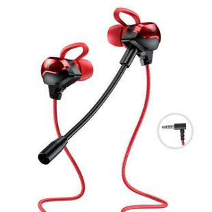 WK ET-Y30 ET Series 3.5mm Elbow In-ear Wired Wire-control Gaming Earphone with Microphone (Red)