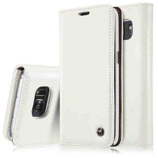 CaseMe-003 for Galaxy S7 Edge PU + PC Business Style Crazy Horse Texture Horizontal Flip Leather Case with Holder & Card Slots & Wallet(White)
