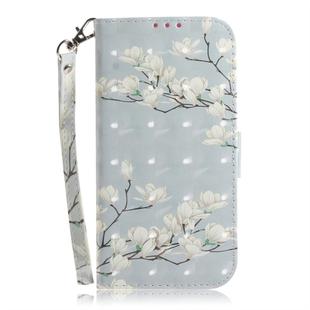 Magnolia Pattern 3D Coloured Drawing Horizontal Flip Leather Case for Galaxy A40, with Holder & Card Slots & Wallet