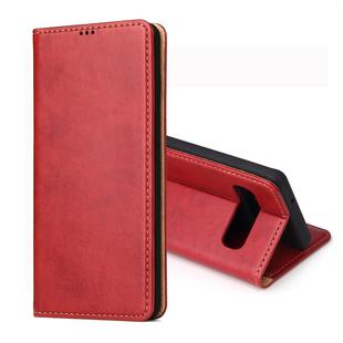 Dermis Texture PU Horizontal Flip Leather Case for Galaxy S10, with Holder & Card Slots & Wallet(Red)
