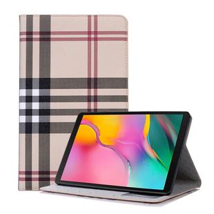 Plaid Texture Horizontal Flip Leather Case for Galaxy Tab A 10.1 (2019) T510 / T515,  with Holder & Card Slots & Wallet (White)