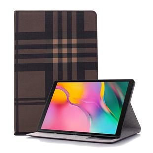 Plaid Texture Horizontal Flip Leather Case for Galaxy Tab S5e 10.5 T720 / T725, with Holder & Card Slots & Wallet (Coffee)