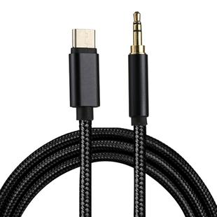 1m Weave Style Type-C Male to 3.5mm Male Audio Cable(Black)
