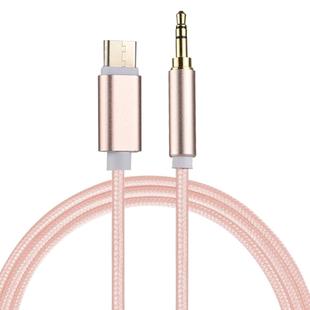 1m Weave Style Type-C Male to 3.5mm Male Audio Cable(Pink)