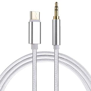 1m Weave Style Type-C Male to 3.5mm Male Audio Cable(White)
