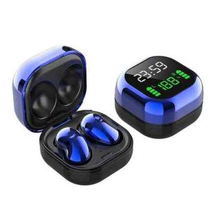 S6 Plus Bluetooth 5.0 TWS Touch Digital Display Mini Clock True Wireless Bluetooth Earphone with Charging Box(Blue)
