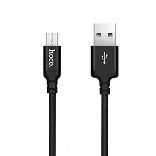 hoco X14 1m Nylon Braided Aluminium Alloy Micro USB to USB Data Sync Charging Cable(Black)