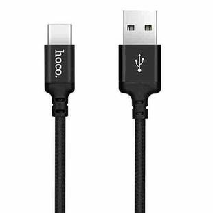hoco X14 2m Nylon Braided Aluminium Alloy USB-C / Type-C to USB Data Sync Charging Cable(Black)