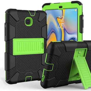 Shockproof Two-color Silicone Protection Shell for Galaxy Tab A 8.0 (2018) T387, with Holder (Black+Yellow-green)