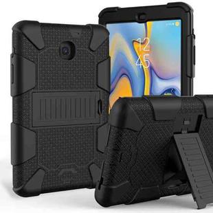 Shockproof Two-color Silicone Protection Shell for Galaxy Tab A 8.0 (2018) T387, with Holder  (Black)