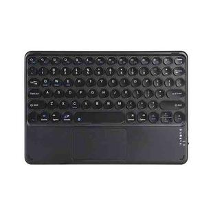 250C 10 inch Universal Tablet Round Keycap Wireless Bluetooth Keyboard with Touch Panel (Black)