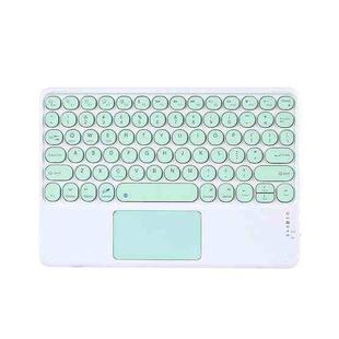 250C 10 inch Universal Tablet Round Keycap Wireless Bluetooth Keyboard with Touch Panel (Green)