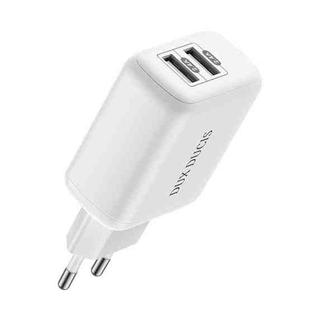 DUX DUCIS C10 12W 2.4A QC Dual USB Smart Travel Charger, EU Plug (White)