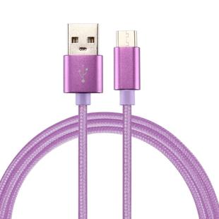 Knit Texture USB to USB-C / Type-C Data Sync Charging Cable, Cable Length: 2m, 3A Output(Purple)