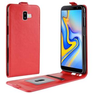 Business Style Vertical Flip TPU Leather Case for Galaxy J6+, with Card Slot (Red)