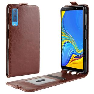 Business Style Vertical Flip TPU Leather Case for Galaxy A7 (2018) / A750, with Card Slot (Brown)