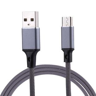 1m 2A Output USB to Micro USB Nylon Weave Style Data Sync Charging Cable, For Samsung, Huawei, Xiaomi, HTC, LG, Sony, Lenovo and other Smartphones(Grey)