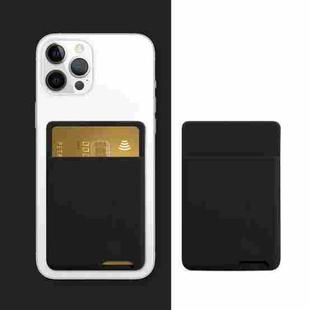 Universal Phone Back Sticker Wallet Card Slots Silicone Pouch Case for iPhone 13 / 12 / 11, Samsung, Huawei, Xiaomi and Other Smarphones(Black)