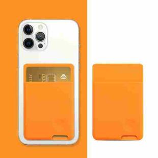 Universal Phone Back Sticker Wallet Card Slots Silicone Pouch Case for iPhone 13 / 12 / 11, Samsung, Huawei, Xiaomi and Other Smarphones(Orange)