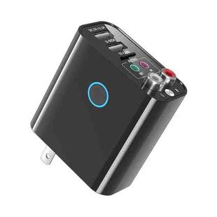 K16 2 in 1 3.5mm AUX + RAC Dual Output Plug-in Bluetooth 5.0 Audio Transmitter Receiver with Remote Control, US Plug (Black)