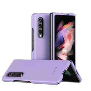 For Samsung Galaxy Z Fold3 5G Skin Feel Frosted Electroplating Foldable PC Protective Case (Purple)