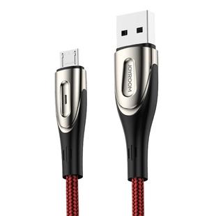 JOYROOM S-M411 Sharp Series 3A Micro USB Interface Charging + Transmission Nylon Braided Data Cable with Drop-shaped Indicator Light, Cable Length: 2m (Red)