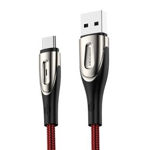 JOYROOM S-M411 Sharp Series 3A USB-C / Type-C Interface Charging + Transmission Nylon Braided Data Cable with Drop-shaped Indicator Light, Cable Length: 2m (Red)