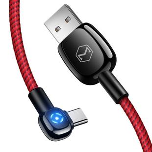Mcdodo CA-5921 Woodpecker Series 90 Degree Auto Disconnect Type-C to USB Cable, Length: 1m(Red)