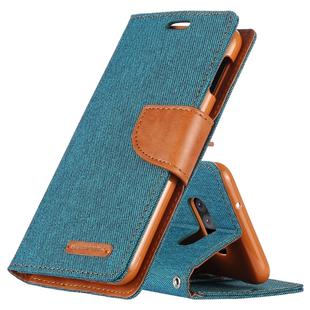 GOOSPERY CANVAS DIARY Canvas Texture Horizontal Flip PU Leather Case for Galaxy S10 E, with Holder & Card Slots & Wallet (Green)