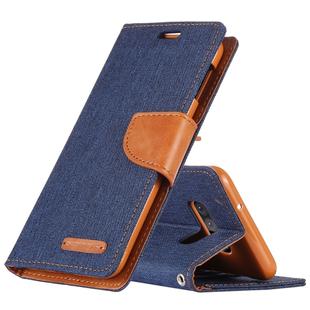 GOOSPERY CANVAS DIARY Canvas Texture Horizontal Flip PU Leather Case for Galaxy S10 E, with Holder & Card Slots & Wallet (Navy Blue)
