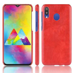 Shockproof Litchi Texture PC + PU Case for Galaxy M20 (Red)
