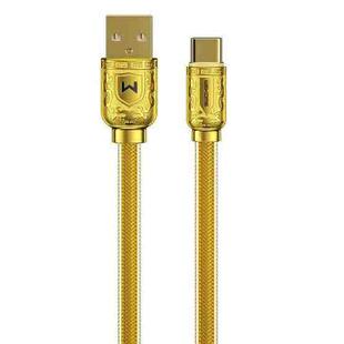 WK WDC-161 6A Type-C / USB-C Fast Charging Data Cable, Length: 1m(Gold)