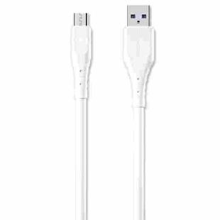 WK WDC-152 6A Micro USB Fast Charging Data Cable, Length: 1m (White)