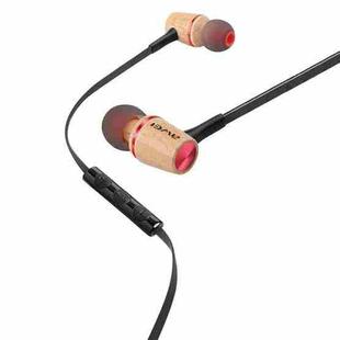 awei ES-80TY TPE Wood In-ear Wire Control Earphone with Mic, For iPhone, iPad, Galaxy, Huawei, Xiaomi, LG, HTC and Other Smartphones(Red)