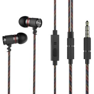 awei ES-660i TPE Weave In-ear Wire Control Earphone with Mic, For iPhone, iPad, Galaxy, Huawei, Xiaomi, LG, HTC and Other Smartphones(Black)