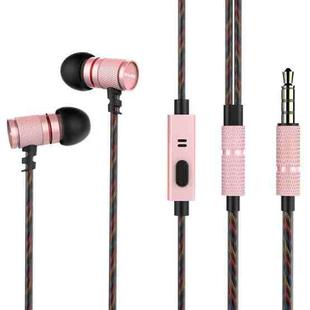 awei ES-660i TPE Weave In-ear Wire Control Earphone with Mic, For iPhone, iPad, Galaxy, Huawei, Xiaomi, LG, HTC and Other Smartphones(Rose Gold)