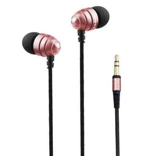 awei ES-Q2 Nylon Weave Conch Shape In-ear Earphone, For iPhone, iPad, Galaxy, Huawei, Xiaomi, LG, HTC and Other Smartphones(Rose Gold)